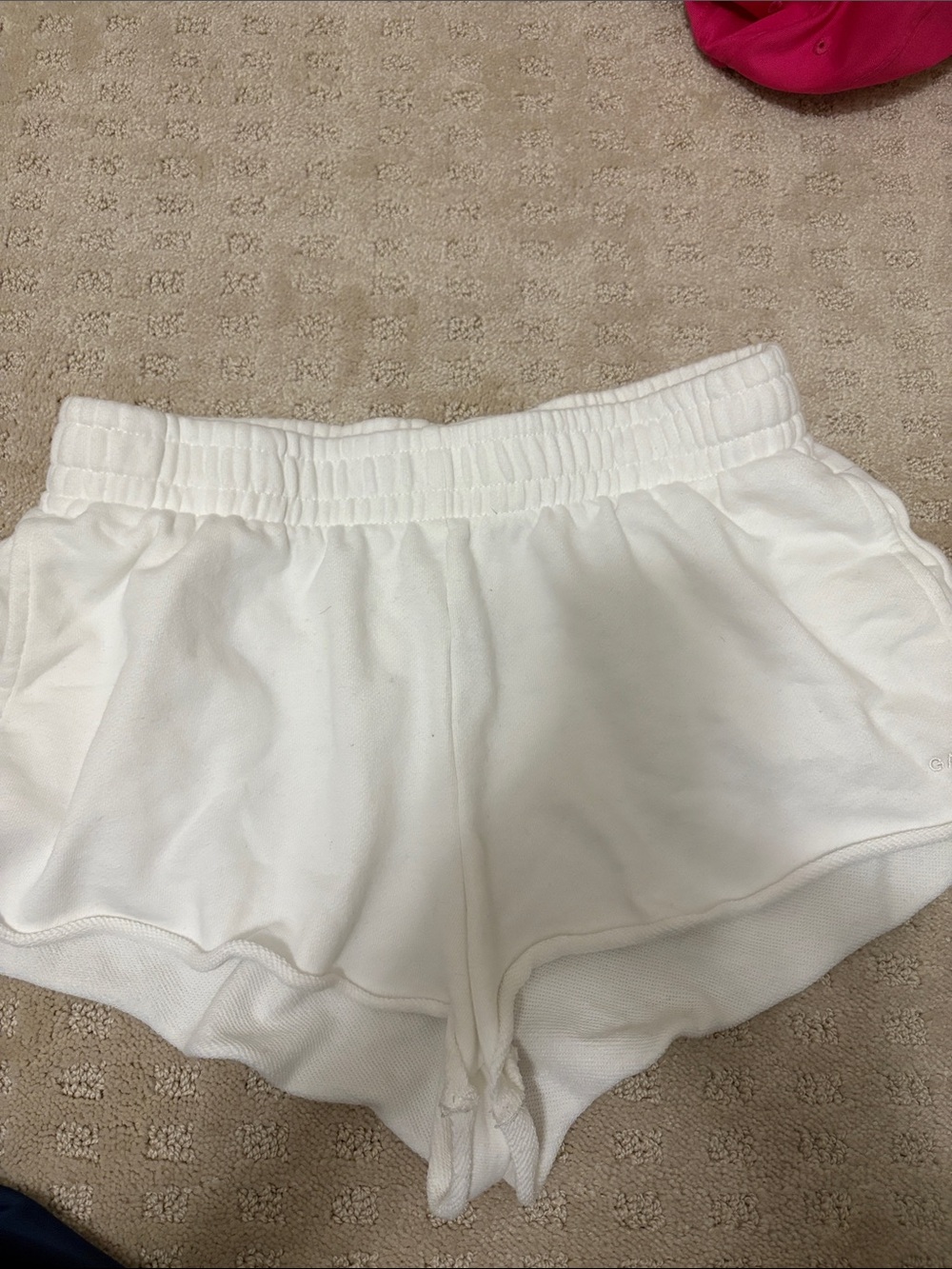 Garage White Elastic-Waist Athletic Lounge Shorts